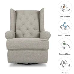 Namesake Harbour Electronic Swivel Glider Recliner w/USB - Performance Grey Eco-Weave