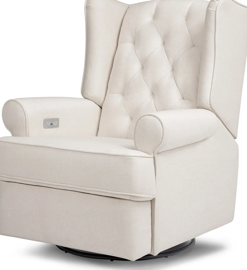 Namesake Harbour Electronic Swivel Glider Recliner w/USB - Performance Cream Eco-Weave