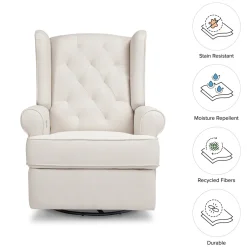 Namesake Harbour Electronic Swivel Glider Recliner w/USB - Performance Cream Eco-Weave
