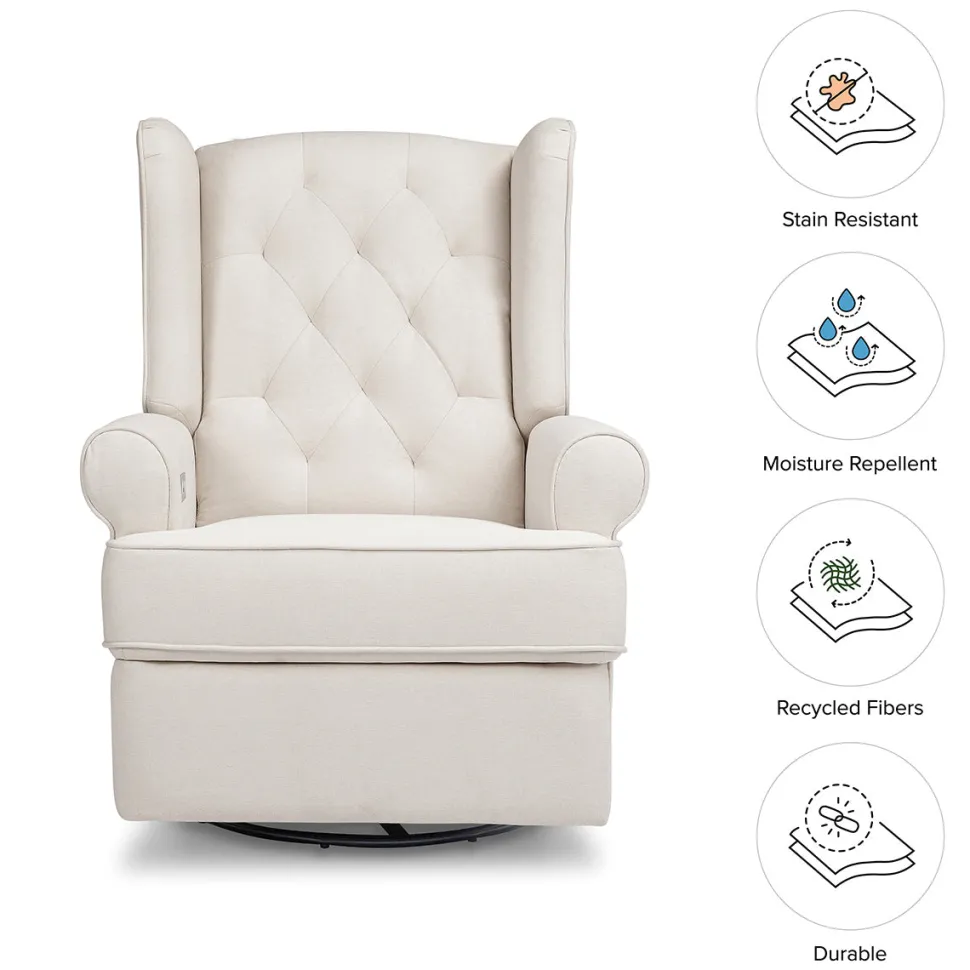 Namesake Harbour Electronic Swivel Glider Recliner w/USB - Performance Cream Eco-Weave
