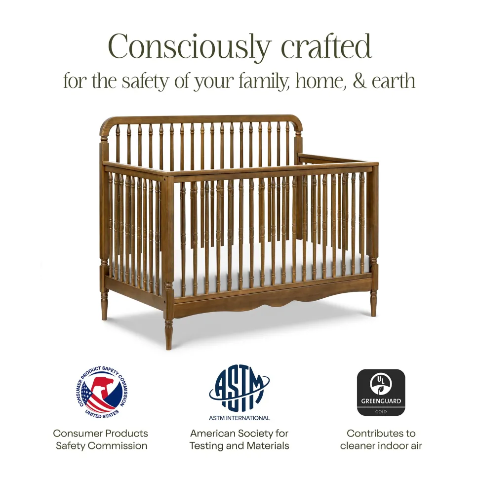 Namesake Liberty 4-in-1 Convertible Spindle Crib - Natural Walnut