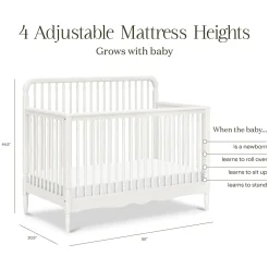 Namesake Liberty 4-in-1 Convertible Spindle Crib - Warm White