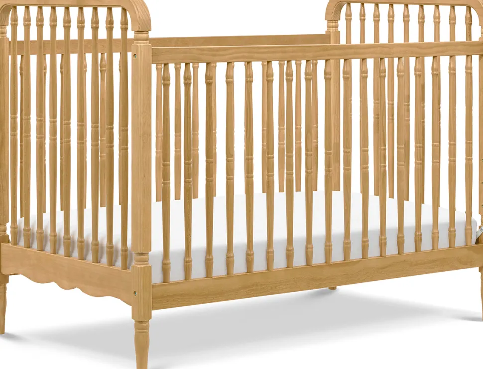 Namesake Liberty 3-in-1 Convertible Spindle Crib w/Toddler Bed Conversion Kit - Honey