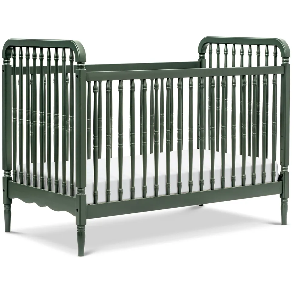 Namesake Liberty 3-in-1 Convertible Spindle Crib w/Toddler Bed Conversion Kit - Forest Green