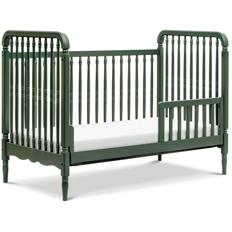 Namesake Liberty 3-in-1 Convertible Spindle Crib w/Toddler Bed Conversion Kit - Forest Green
