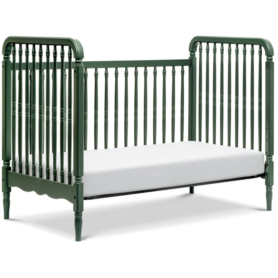 Namesake Liberty 3-in-1 Convertible Spindle Crib w/Toddler Bed Conversion Kit - Forest Green