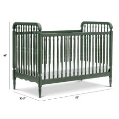 Namesake Liberty 3-in-1 Convertible Spindle Crib w/Toddler Bed Conversion Kit - Forest Green