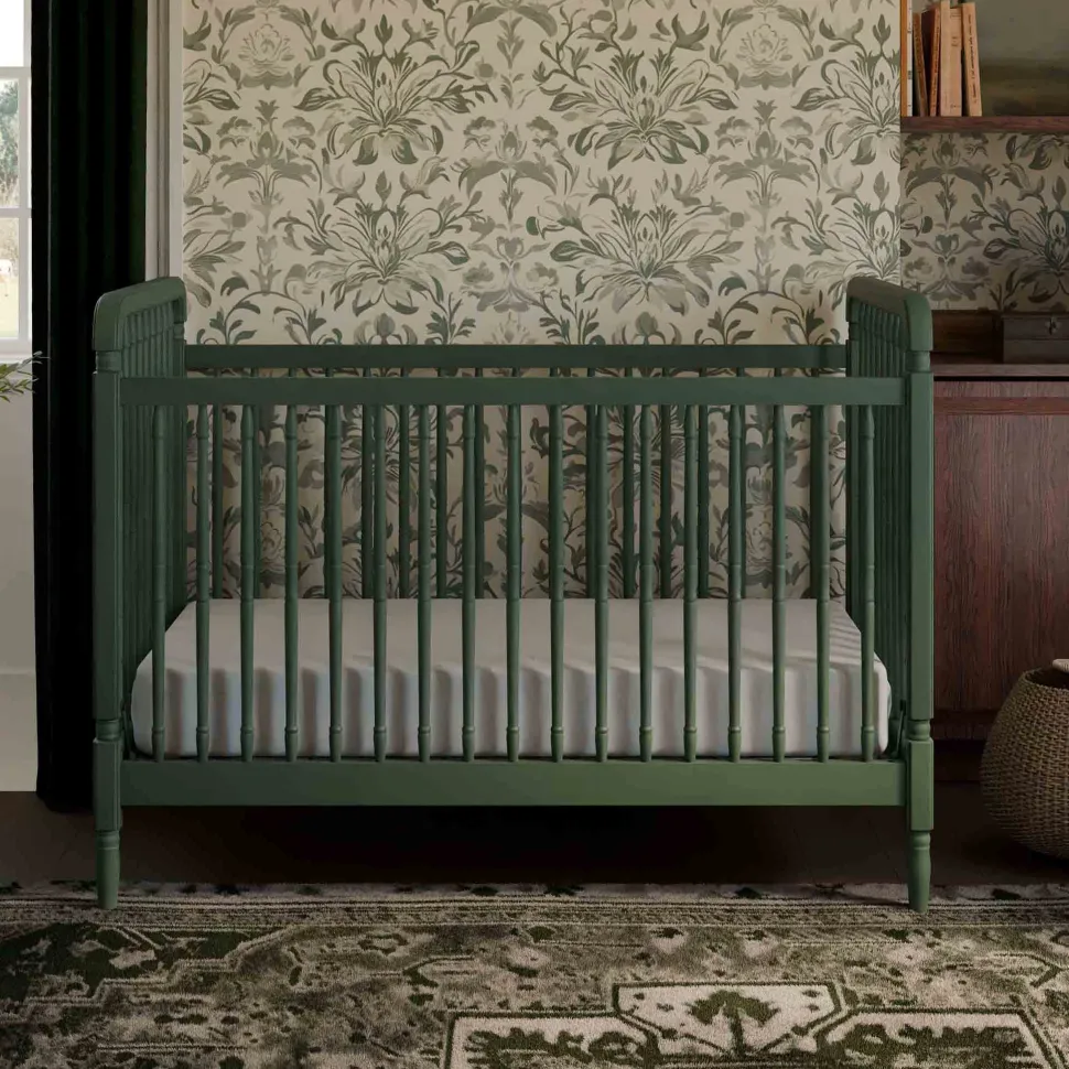 Namesake Liberty 3-in-1 Convertible Spindle Crib w/Toddler Bed Conversion Kit - Forest Green