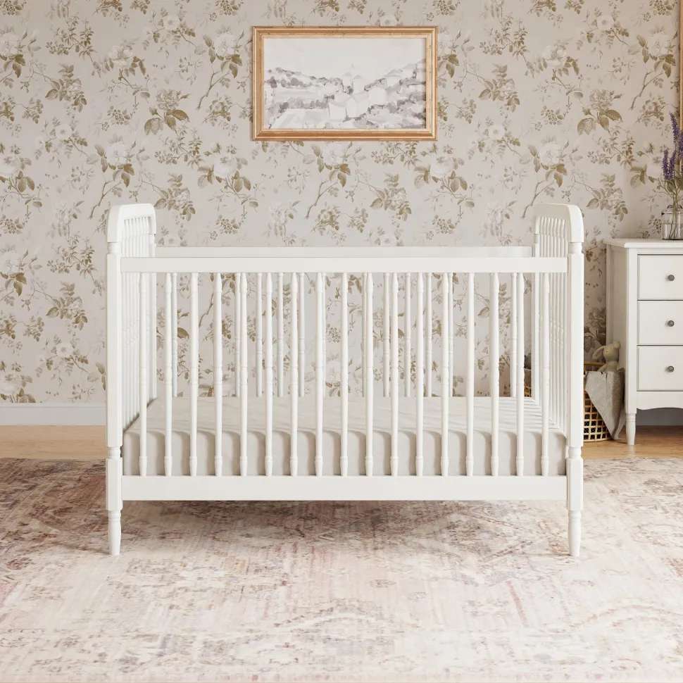 Namesake Liberty 3-in-1 Convertible Spindle Crib w/Toddler Bed Conversion Kit - Warm White