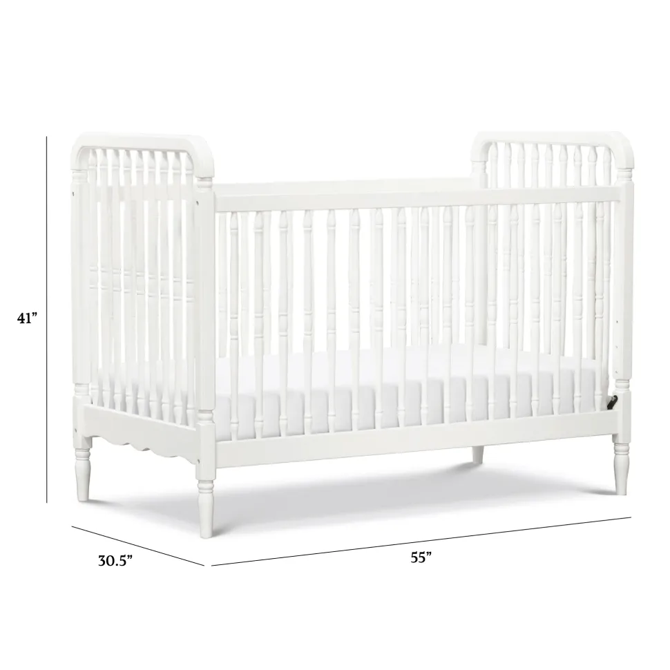 Namesake Liberty 3-in-1 Convertible Spindle Crib w/Toddler Bed Conversion Kit - Warm White