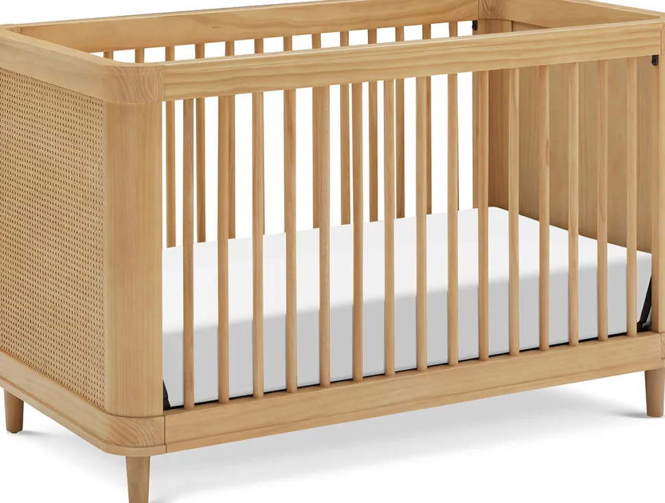 Namesake Marin w/ Cane 3-in-1 Convertible Crib - Honey / Honey Cane