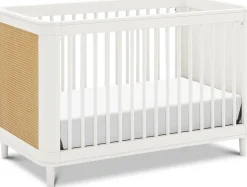 Namesake Marin w/ Cane 3-in-1 Convertible Crib - Warm White / Honey Cane