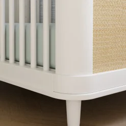 Namesake Marin w/ Cane 3-in-1 Convertible Crib - Warm White / Honey Cane