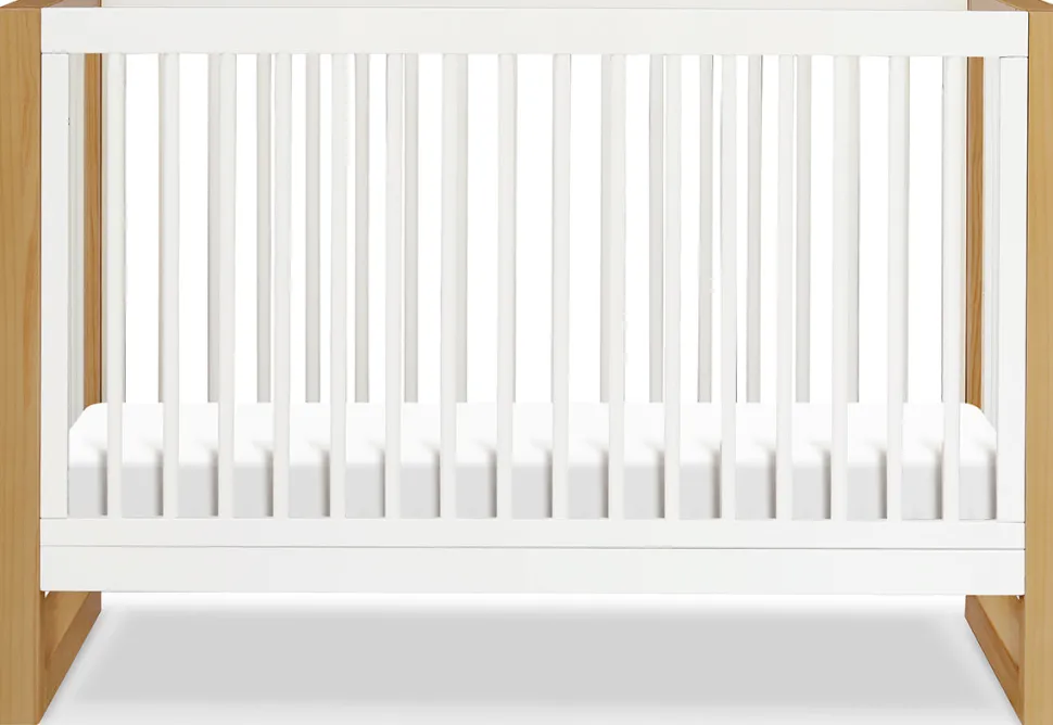 Namesake Nantucket 3-in-1 Convertible Crib w/Toddler Bed Conversion Kit - Warm White / Honey