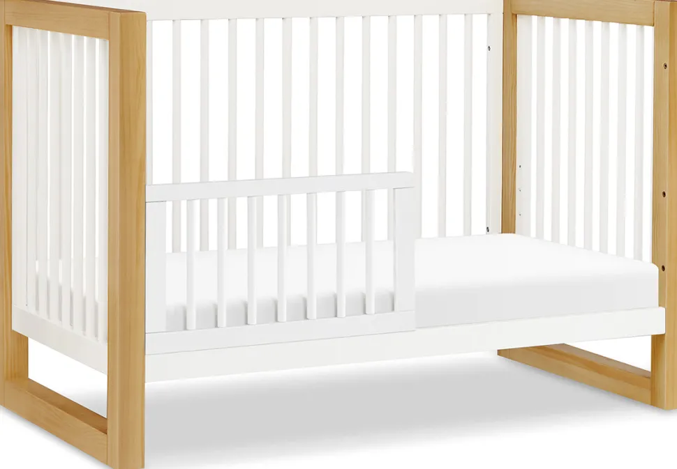 Namesake Nantucket 3-in-1 Convertible Crib w/Toddler Bed Conversion Kit - Warm White / Honey
