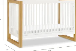 Namesake Nantucket 3-in-1 Convertible Crib w/Toddler Bed Conversion Kit - Warm White / Honey
