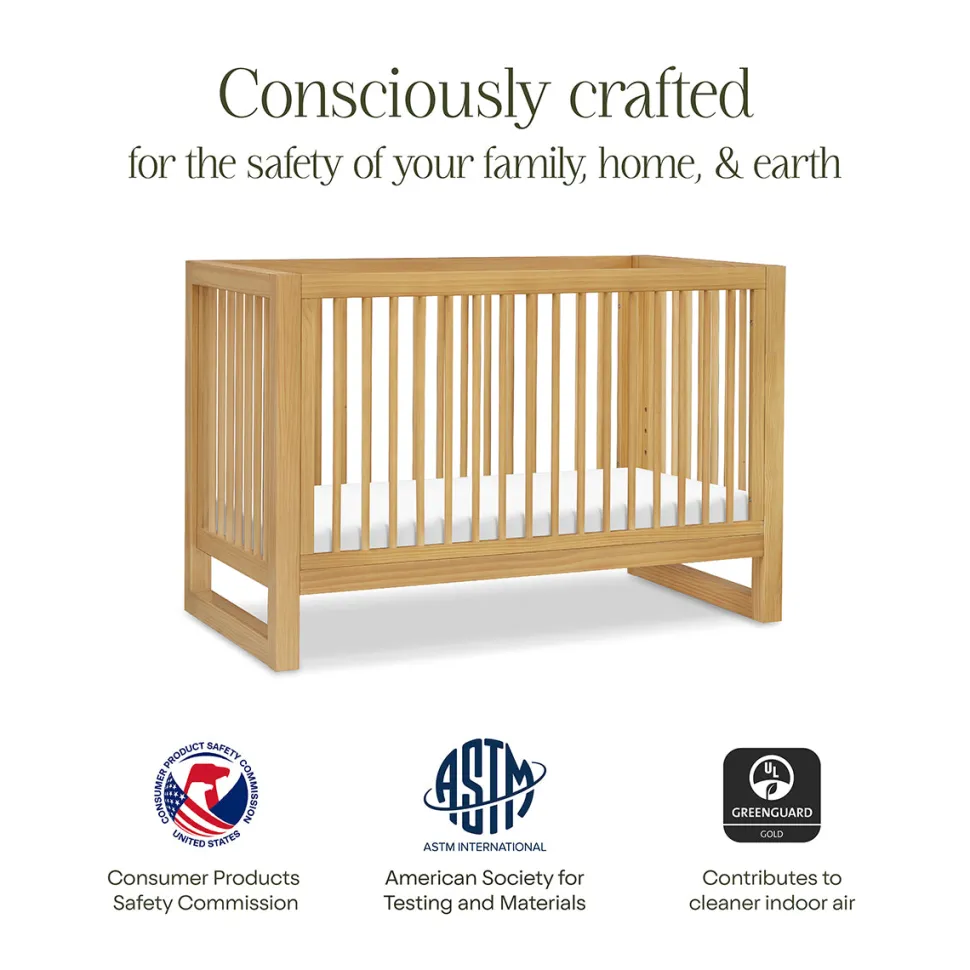 Namesake Nantucket 3-in-1 Convertible Crib w/Toddler Bed Conversion Kit - Honey