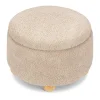 Namesake Tuffet Storage Ottoman - Chai Shearling with Honey Ball Feet