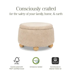 Namesake Tuffet Storage Ottoman - Chai Shearling with Honey Ball Feet