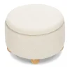 Namesake Tuffet Storage Ottoman - Performance Ivory Boucle with Honey Ball Feet