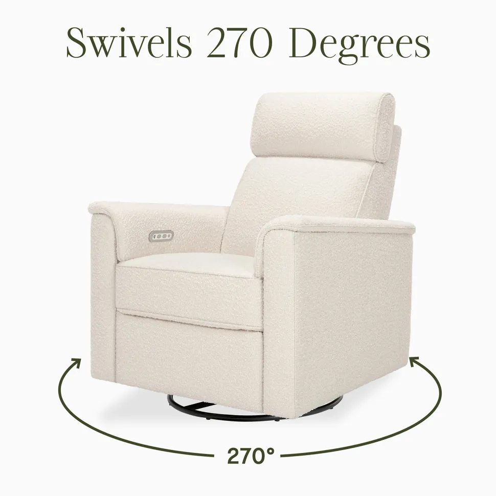 Namesake Willa Plus Electric Glider Recliner w/ Electric Headrest - Performance Ivory Boucle