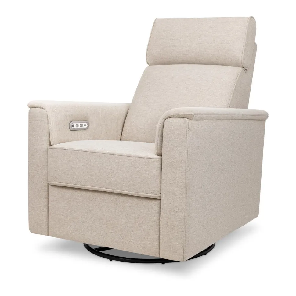 Namesake Willa Plus Electric Glider Recliner w/ Electric Headrest - Performance Beach Eco-Weave