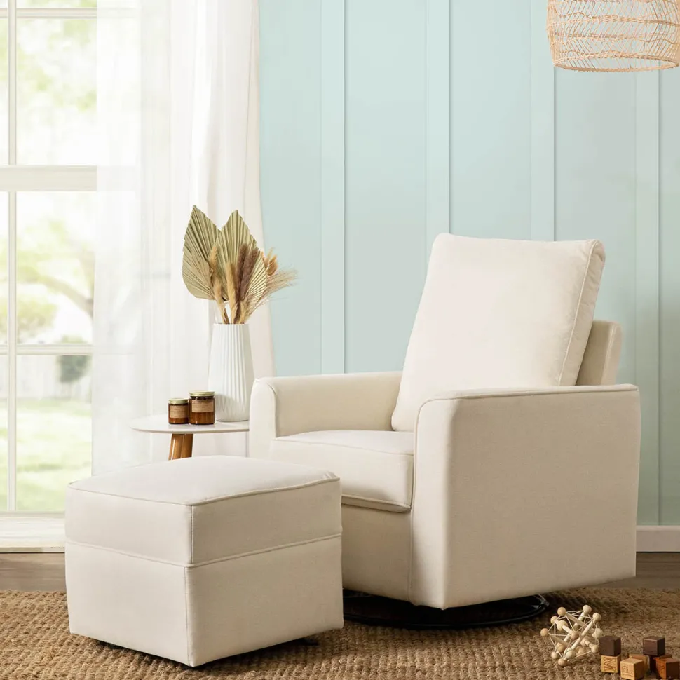 Namesake Willa/Alden Gliding Ottoman - Performance Cream Eco-Weave