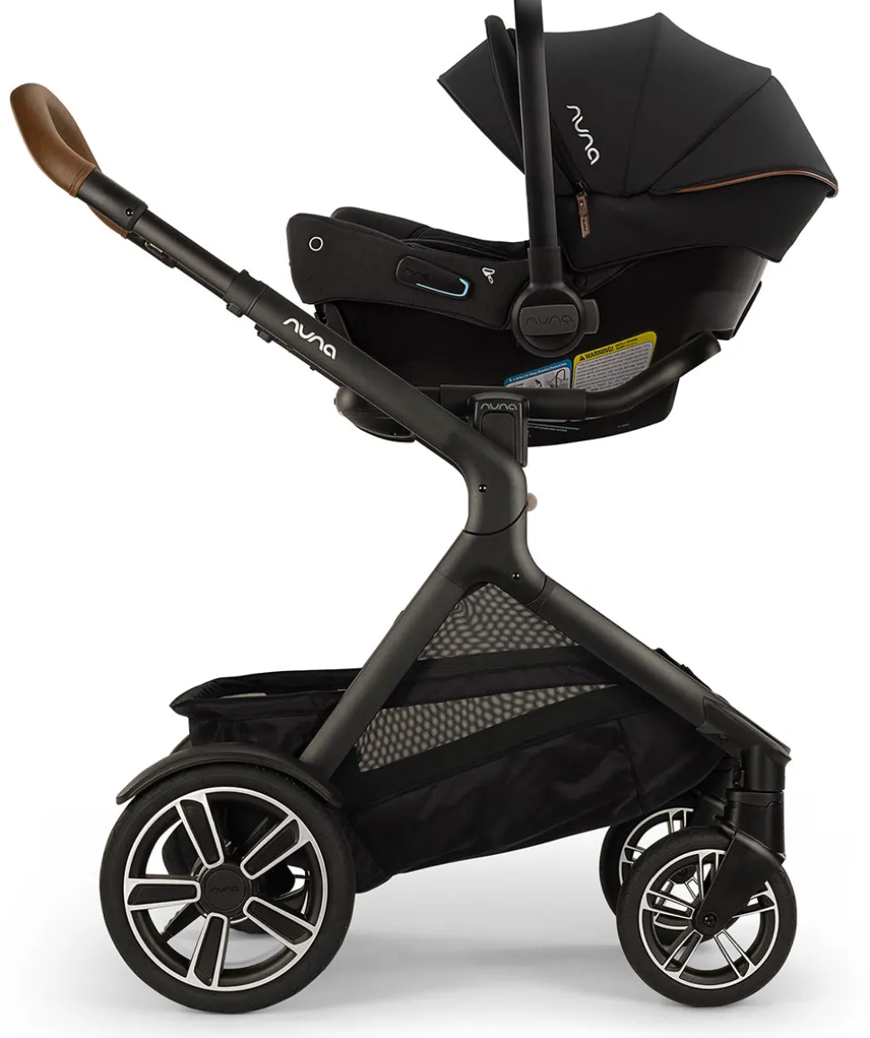 Nuna DEMI Next Double Stroller with Rider Board + PIPA urbn Travel System Bundle - Caviar