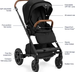 Nuna MIXX Next with Magnetic Buckle + PIPA Aire RX Travel System Bundle - Biscotti / Biscotti