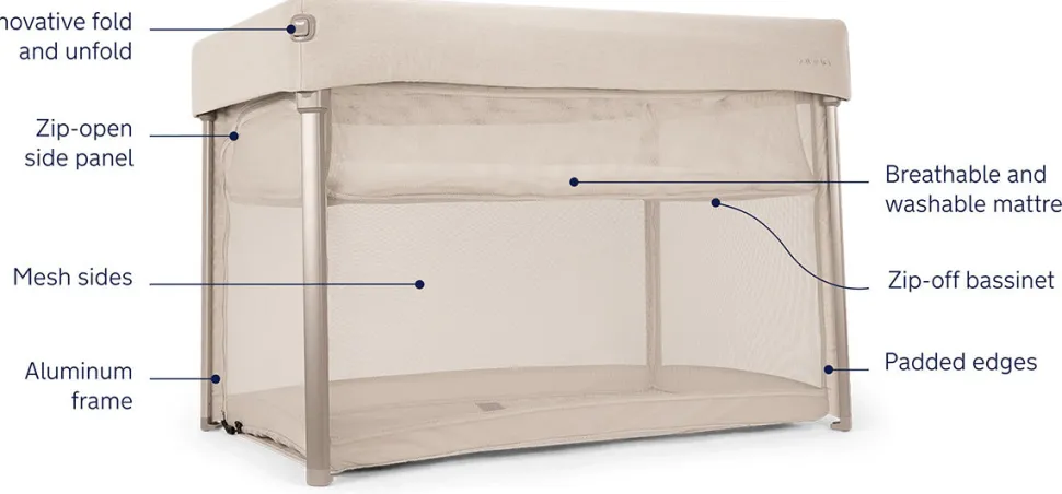 Nuna PAAL Travel Cot + Playard - Biscotti
