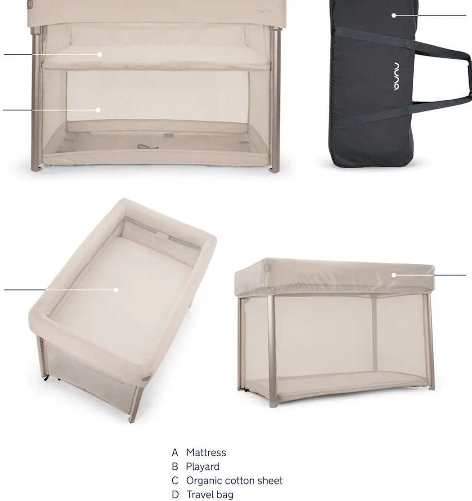 Nuna PAAL Travel Cot + Playard - Biscotti