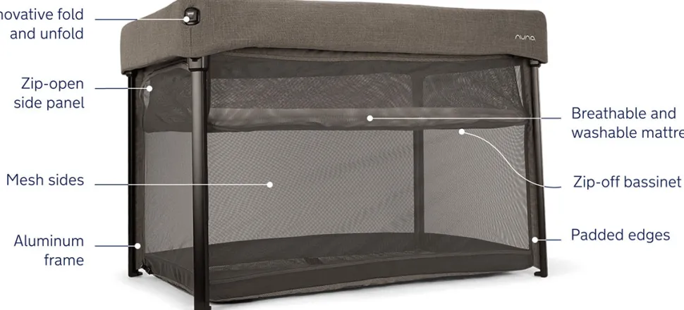 Nuna PAAL Travel Cot + Playard - Granite