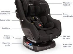 Nuna Rava Convertible Car Seat - Caviar (Flame Retardant Free)