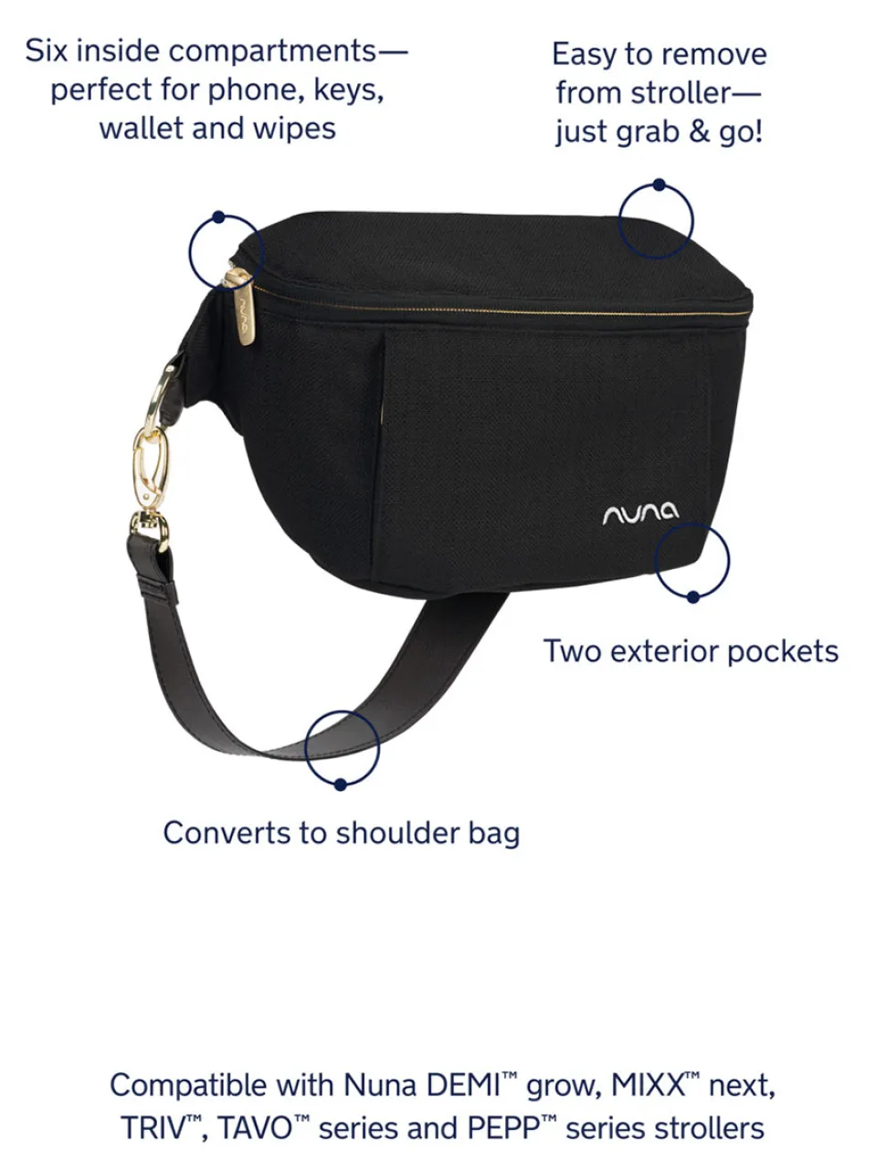 Nuna Sling Bag - Caviar