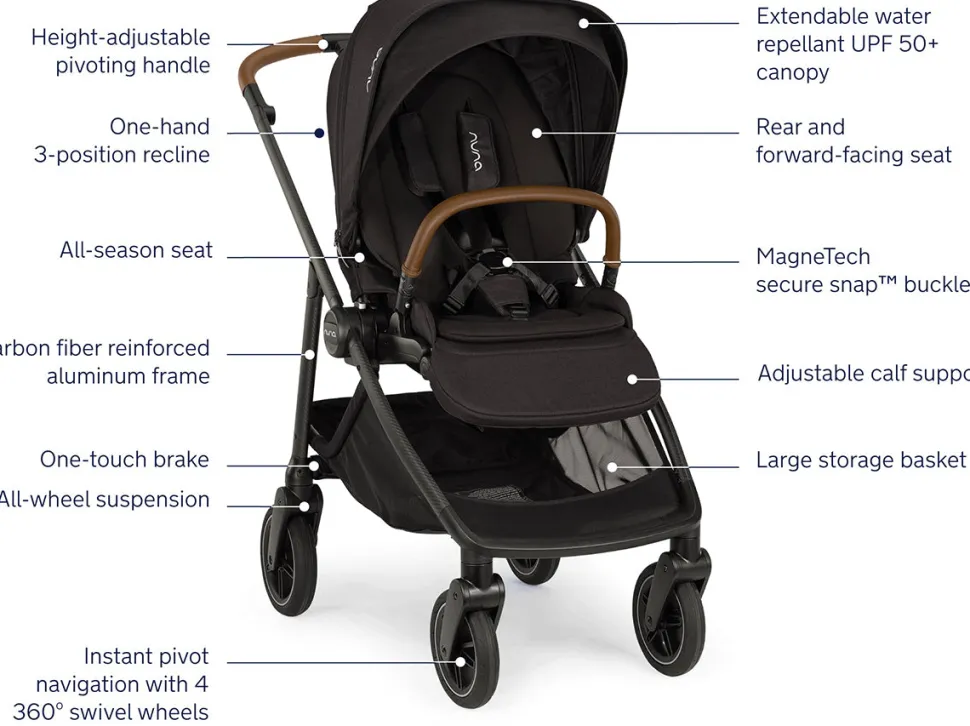 Nuna SWIV Lightweight Stroller - Caviar