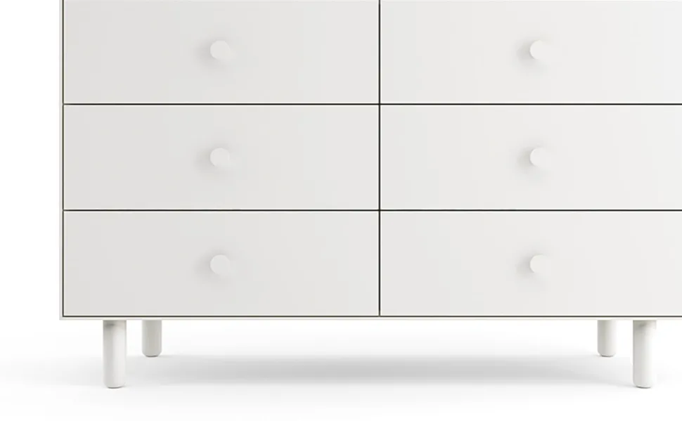 Oeuf 6 Drawer Dresser - Fawn - White