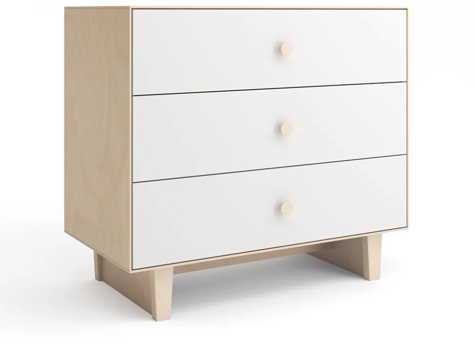 Oeuf 3 Drawer Dresser - Rhea - White/Birch