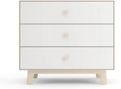 Oeuf 3 Drawer Dresser - Rhea - White/Birch