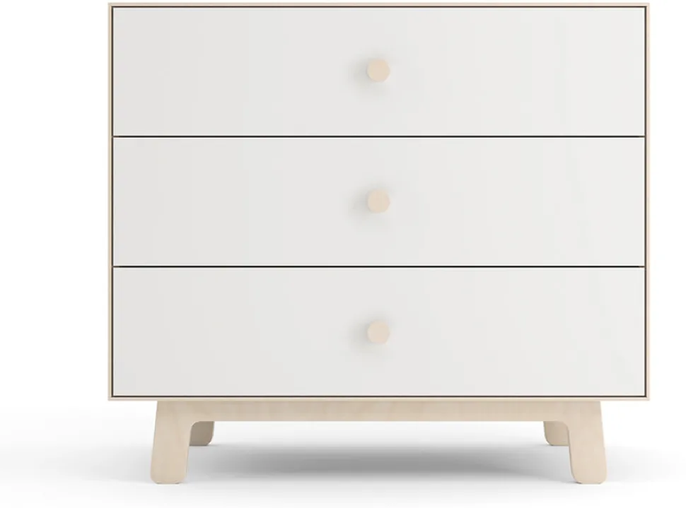 Oeuf 3 Drawer Dresser - Rhea - White/Birch