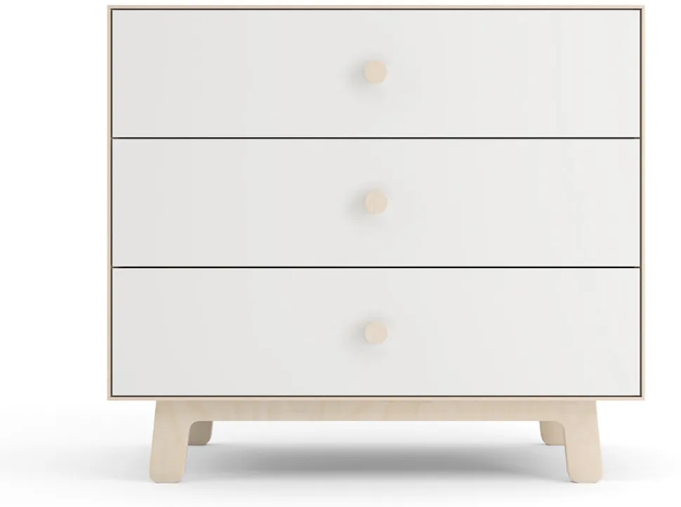 Oeuf 3 Drawer Dresser - Sparrow - White/Birch