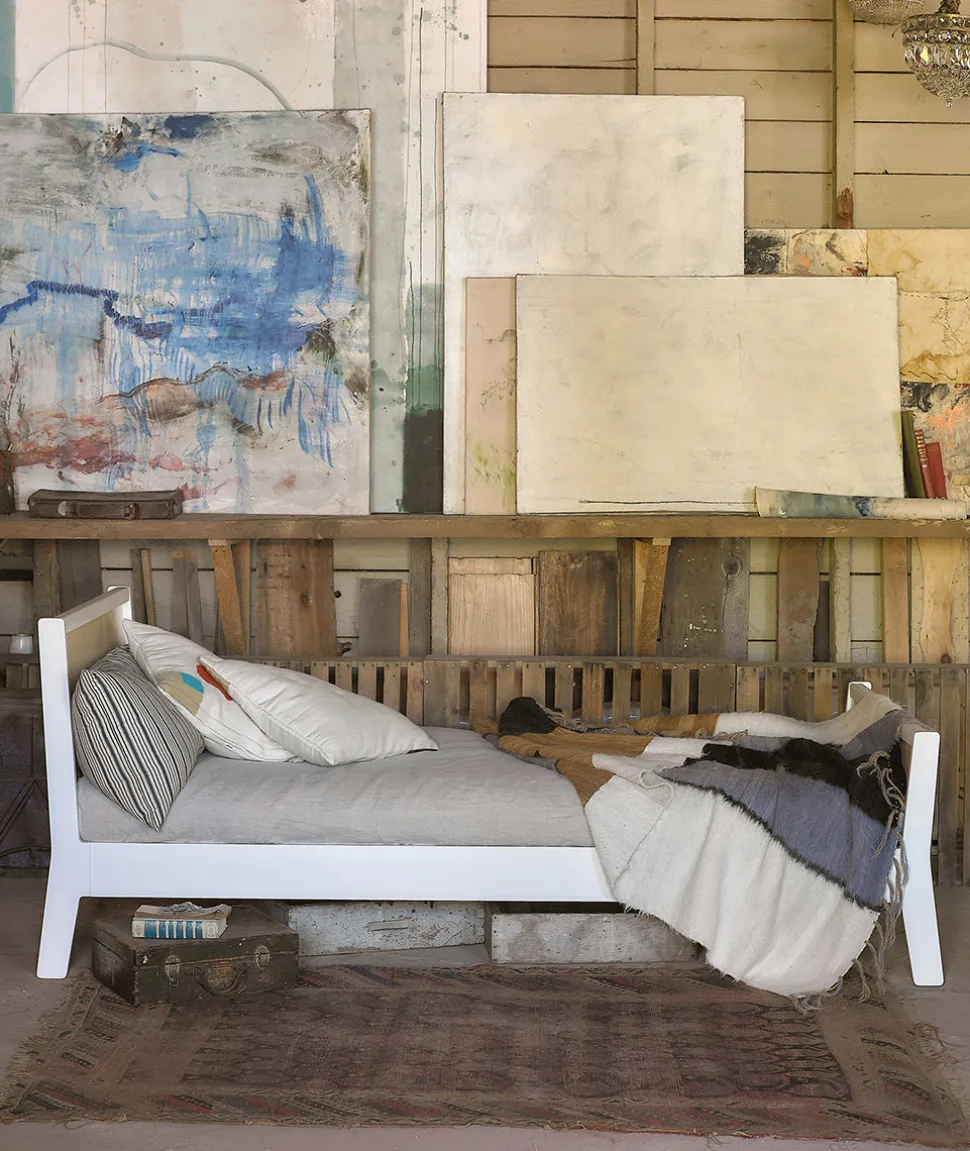 Oeuf Sparrow Twin Bed - White/Birch