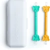 Oogiebear Infant Nose & Ear Cleaner Two Pack - Orange/Sea Foam with Case