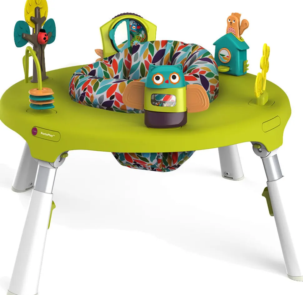 Oribel PortaPlay 4-in-1 Foldable Activity Center - Turn, Bounce, Play, Transform - Forest Friends