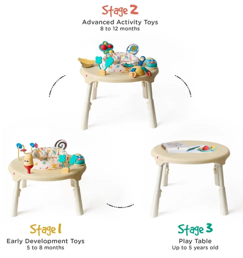 Oribel PortaPlay 4-in-1 Foldable Activity Center - Turn, Bounce, Play, Transform - Monsterland