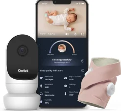 Owlet Cam 2 & Dream Sock Duo Smart Baby Monitoring System - Dusty Rose