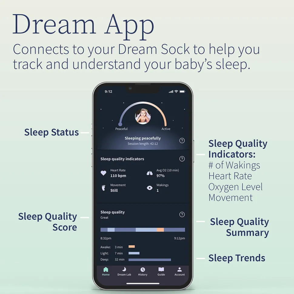 Owlet Dream Sock Smart Baby Monitor - Dusty Rose