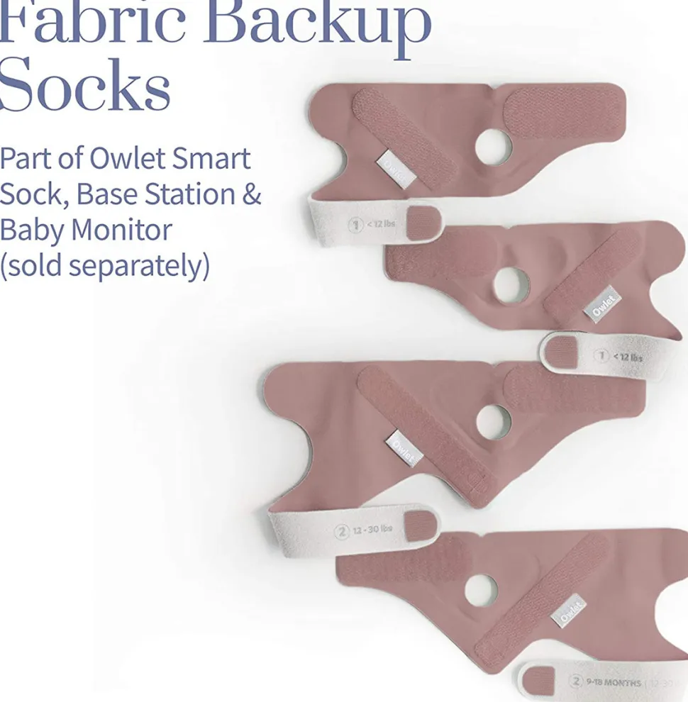 Owlet Fabric Accessory Sock Set for Smart Sock 3 - Dusty Rose