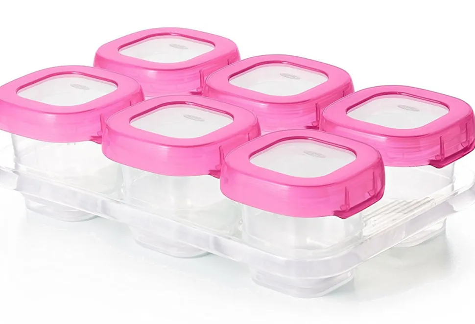 OXO Tot Baby Blocks Freezer Storage Containers, 2 oz - Pink