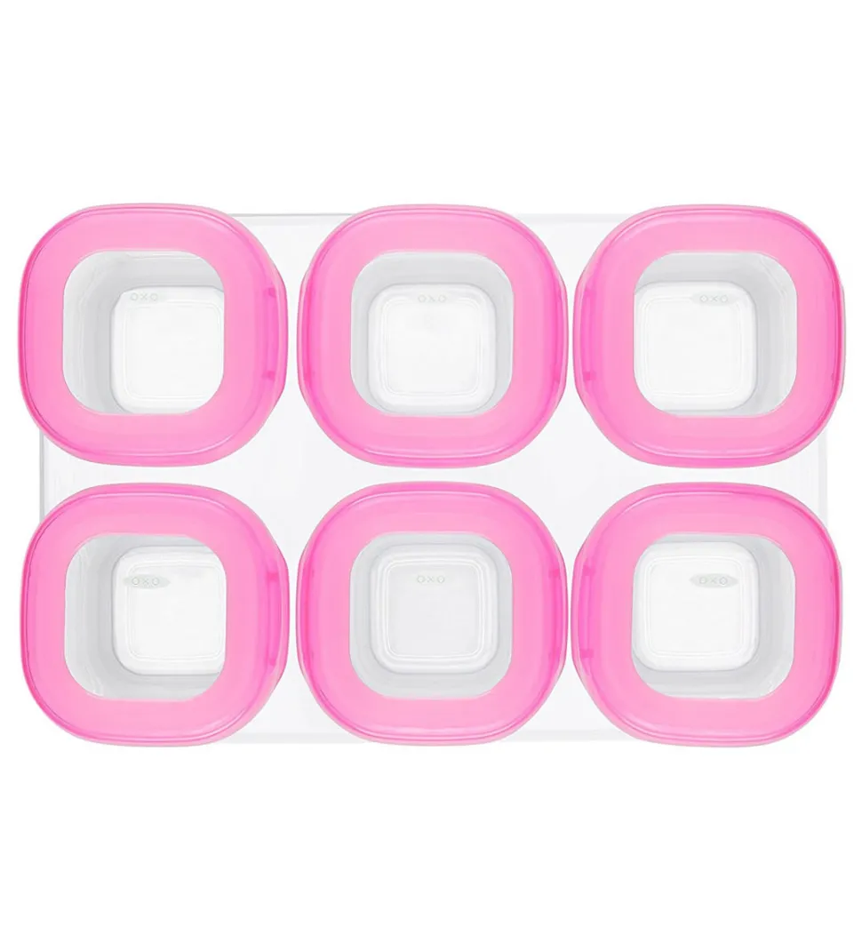 OXO Tot Baby Blocks Freezer Storage Containers, 2 oz - Pink