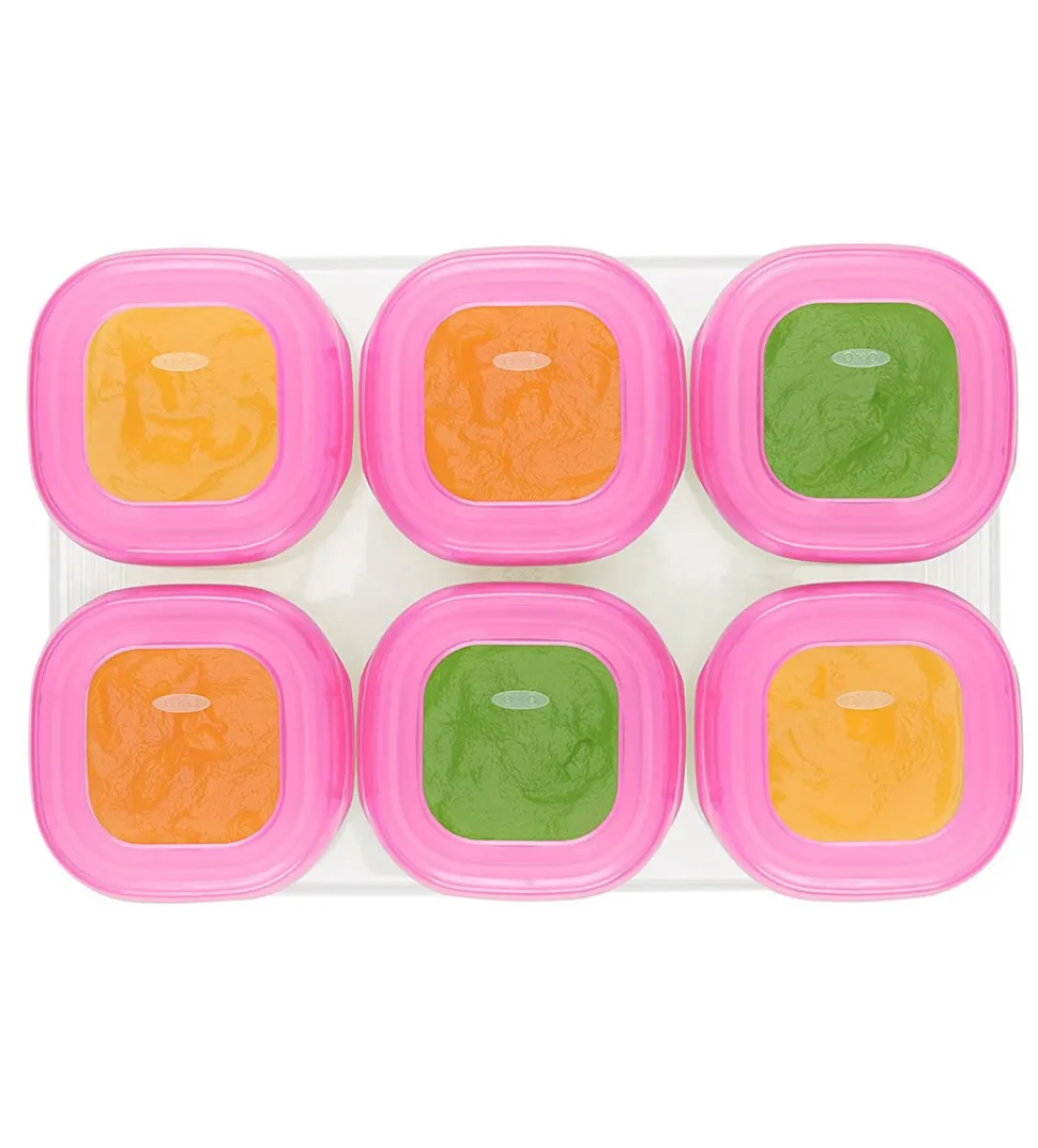 OXO Tot Baby Blocks Freezer Storage Containers, 2 oz - Pink